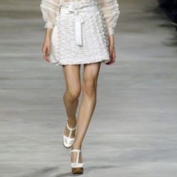 White baby doll tstrap Chloe mary Jane wedges - Picture 12 of 12